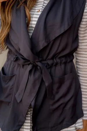 Adjustable Closure Tie Waist Vest
