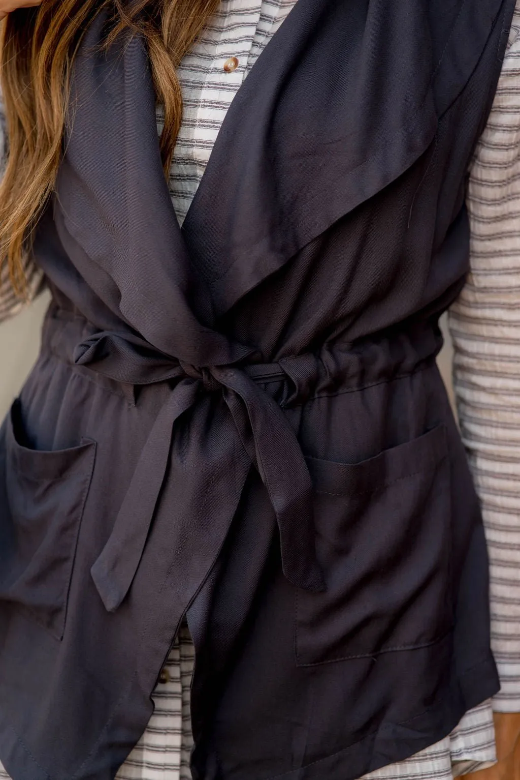 good for summer Tie Waist Vest