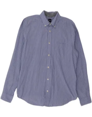 GAP Mens Shirt Medium Blue Pinstripe Cotton Geometric Design