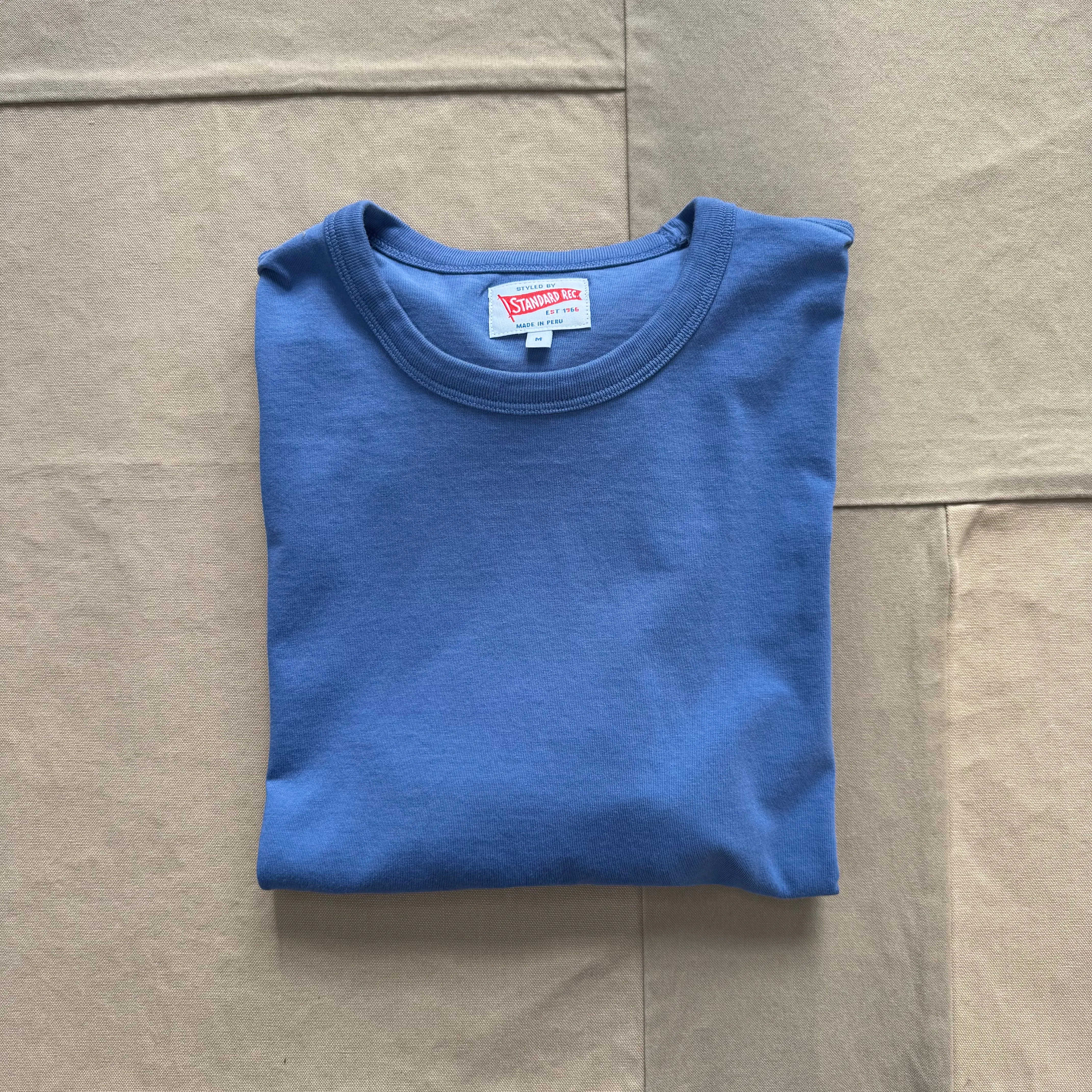 Short Sleeve Banner T-shirt, Washed Blue Soft and Lightweight Versatile Apparel