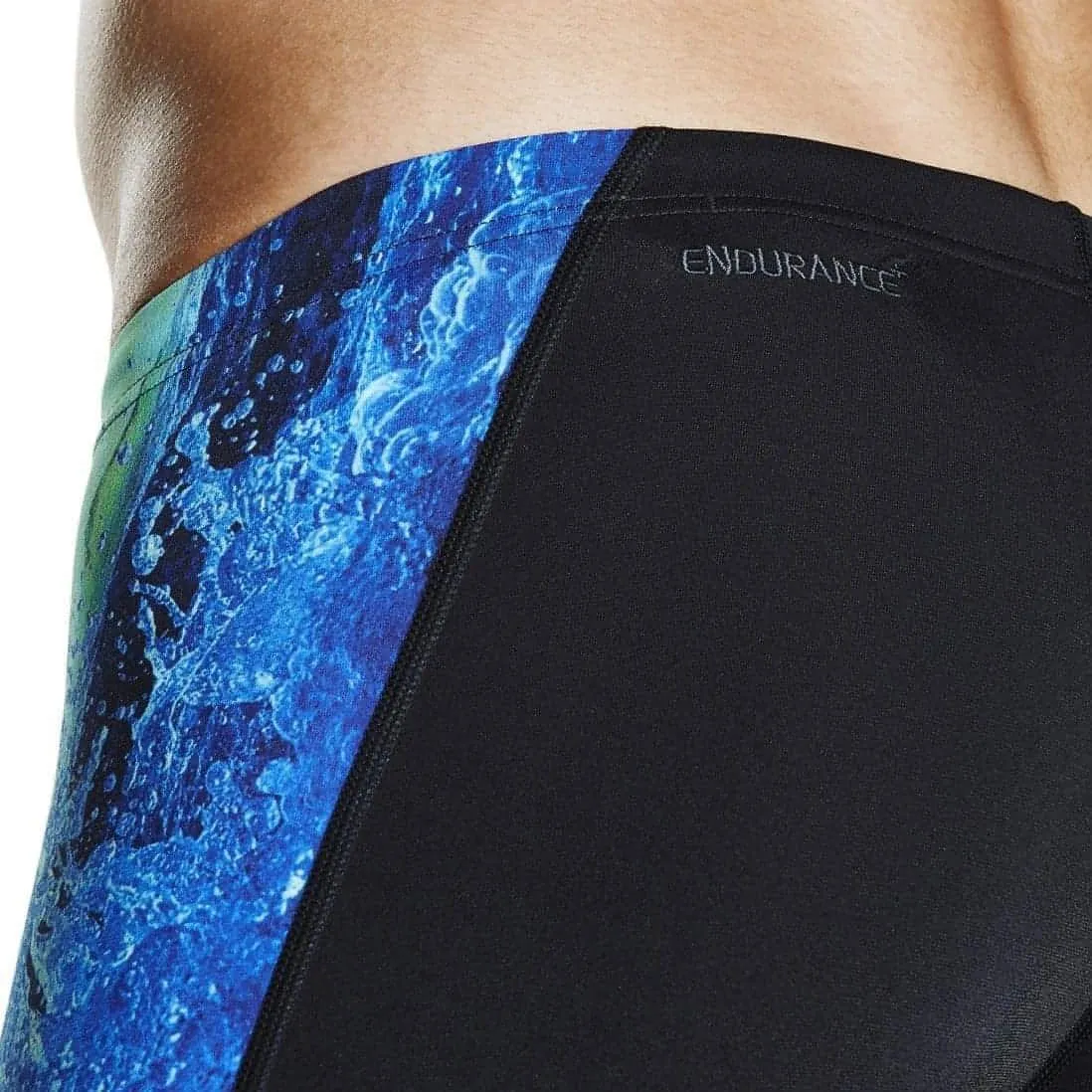 Nautical-Themes Speedo Placement Digital V-Cut Mens Jammer Swim Shorts - Black