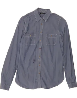 MASSIMO DUTTI Womens Shirt EU 38 Small Blue Flexible Placket Structure