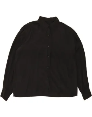VINTAGE Womens Shirt Blouse UK 16 Large Black Weekend Adventure Lightweight Comfort