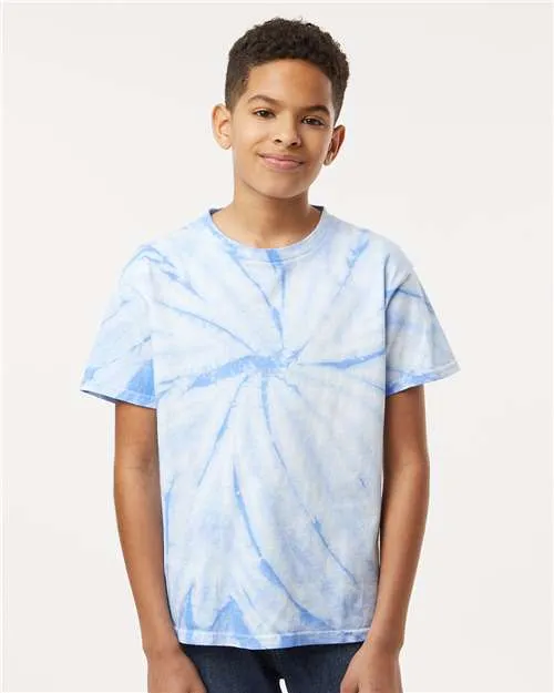 Dyenomite 20BCY Youth Cyclone Pinwheel Tie-Dyed T-Shirt Urban Look Minimal Comfort