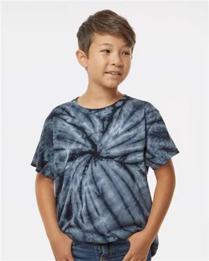 Microfiber Blend Dyenomite 20BCY Youth Cyclone Pinwheel Tie-Dyed T-Shirt