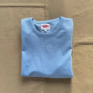 Short Sleeve Banner T-shirt, Light Blue Comfortable Casual