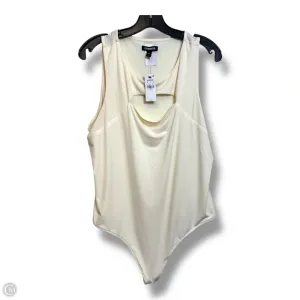 Bodysuit By Express In Ivory, Size: Xl lace mesh bodysuit sexy night bodysuit
