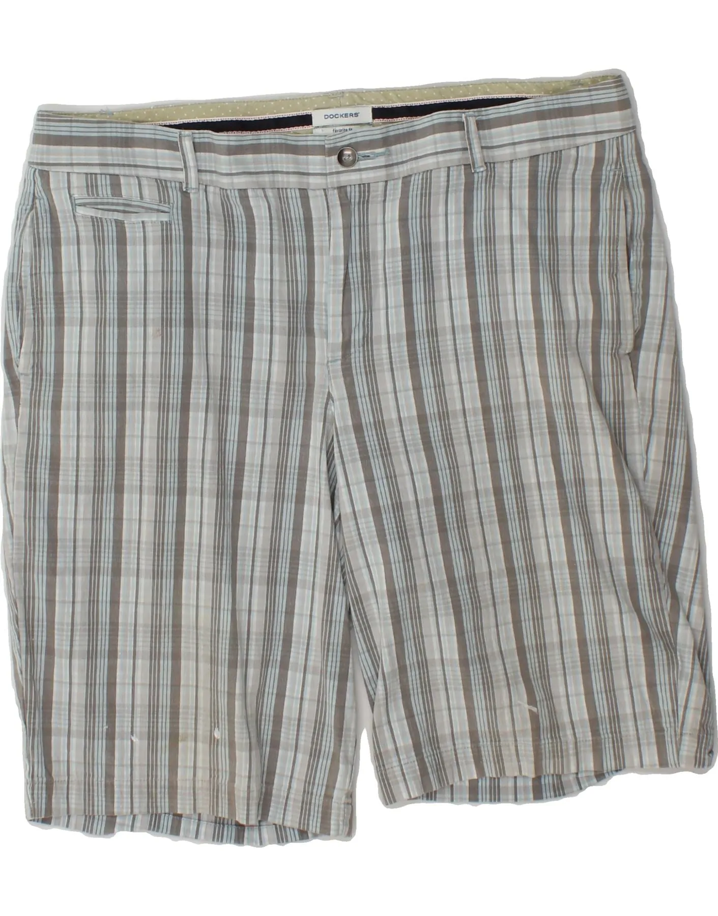 Lounge Wear DOCKERS Womens Favorite Fit Chino Shorts US 12 Large W34 Grey Check Cotton