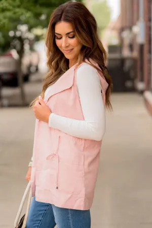 Hooded Cinched Waist Utility Vest Worst Secure Pockets