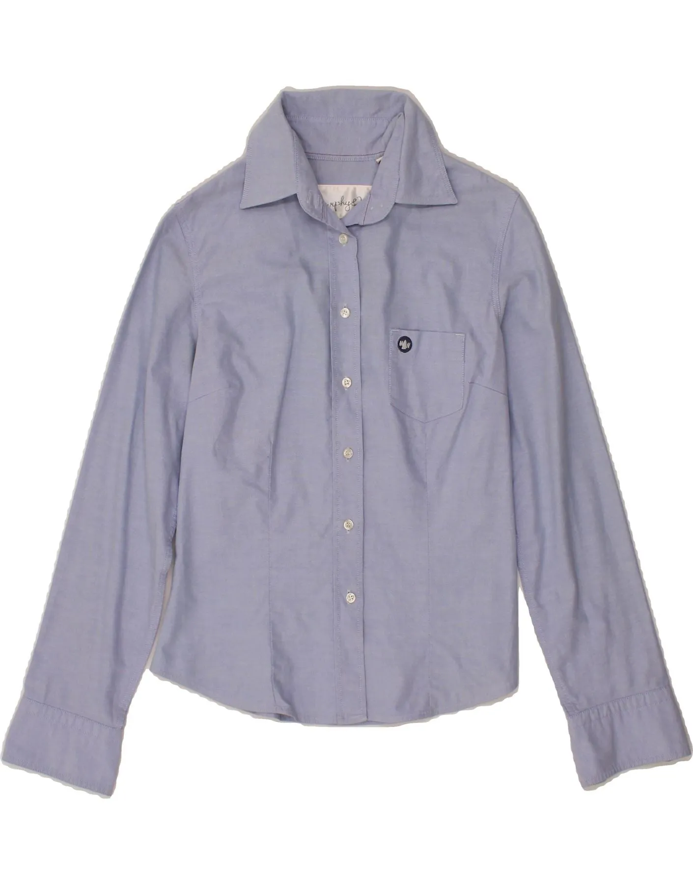 Military Inspired Snug feel MURPHY & NYE Womens Shirt UK 6 XS Blue Cotton
