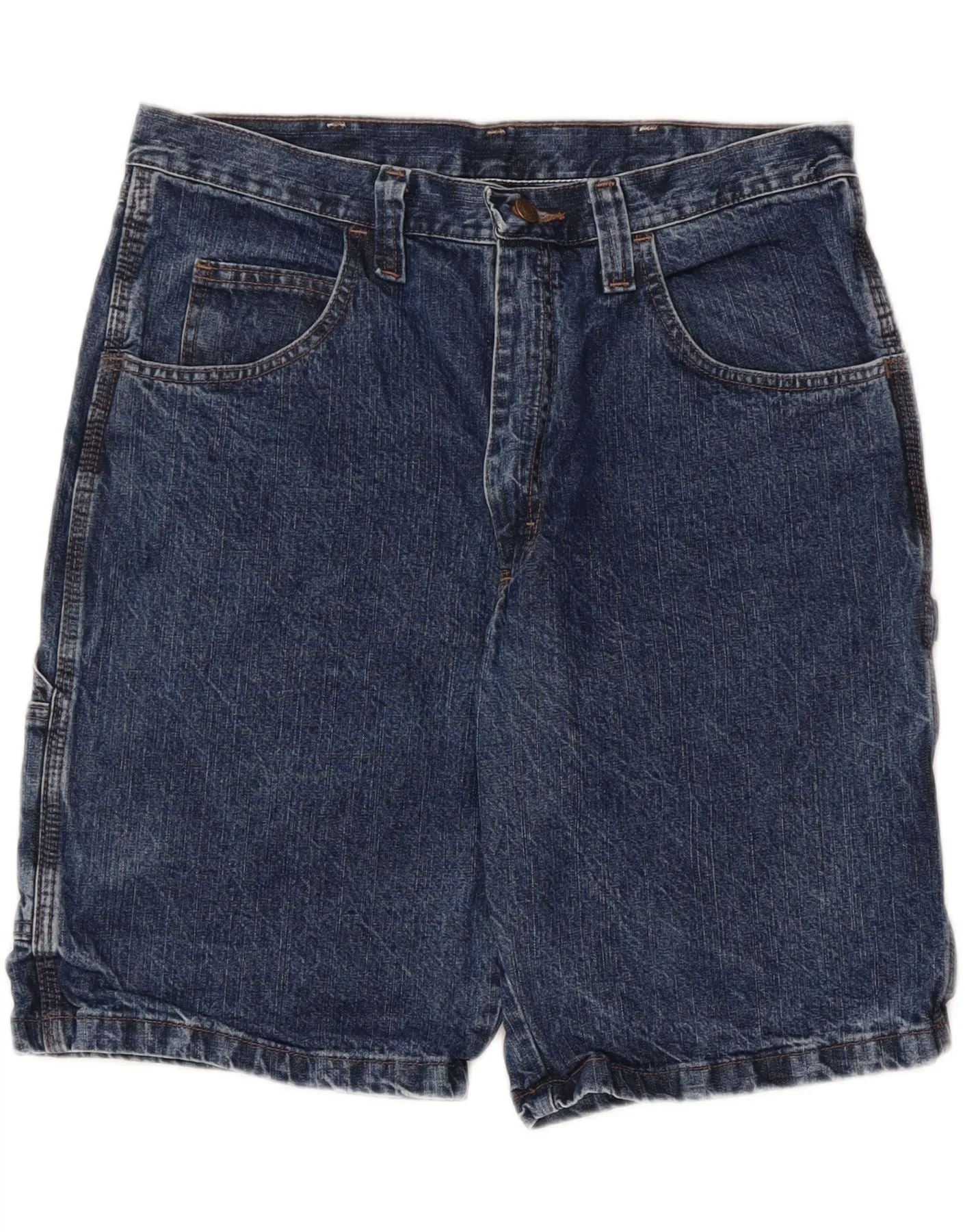 Convertible Length Motion Flex Fit WRANGLER Mens Denim Shorts W34 Large Blue Cotton