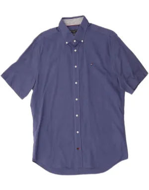 Luxury Feel TOMMY HILFIGER Mens Regular Fit Shirt Size 42 16 1/2 Large Navy Blue