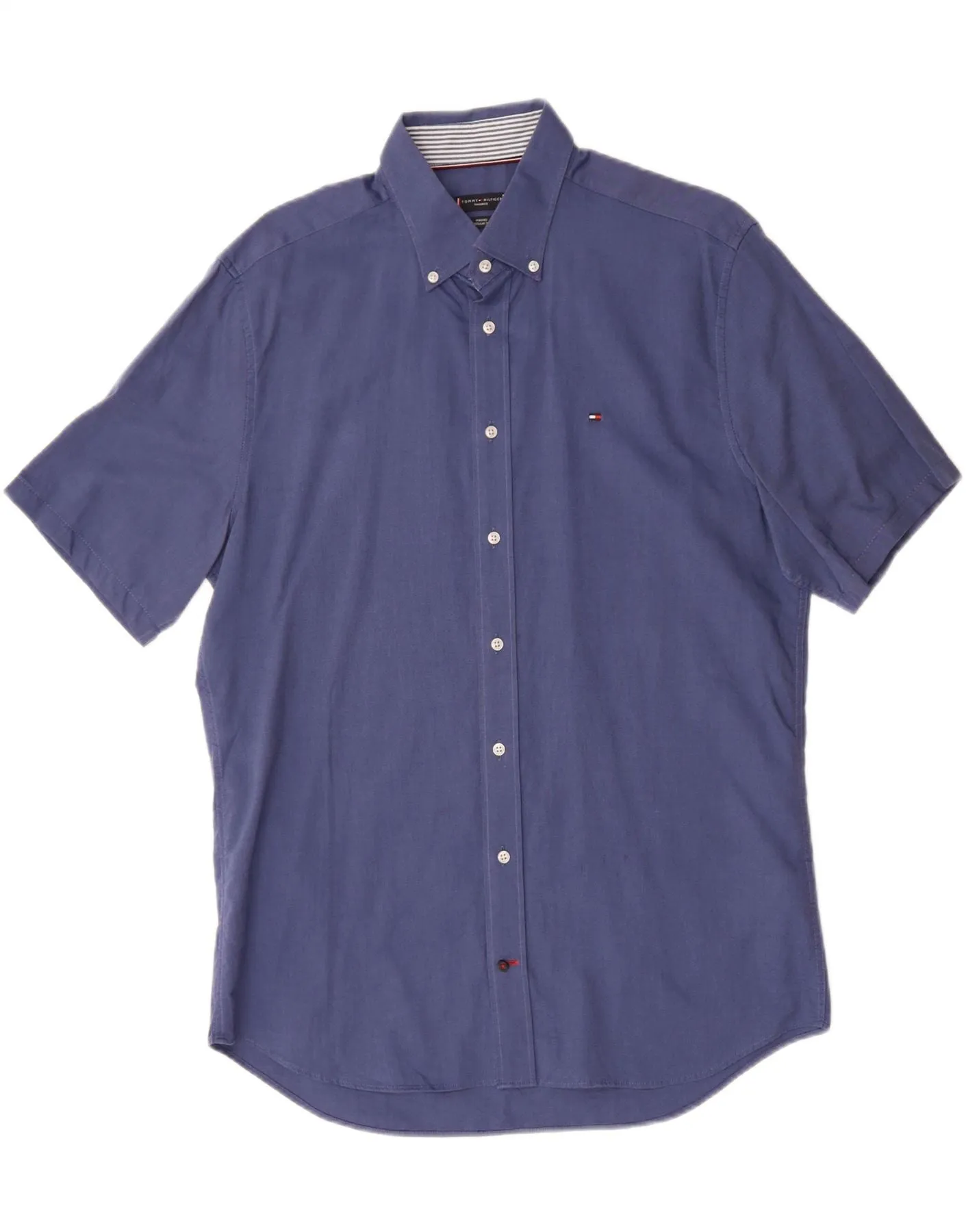 Luxury Feel TOMMY HILFIGER Mens Regular Fit Shirt Size 42 16 1/2 Large Navy Blue