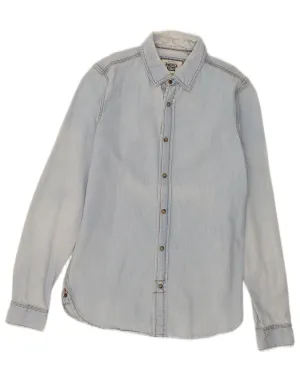 Weekend Style Eco-Friendly Choice VINTAGE Mens Denim Shirt Small Blue Cotton