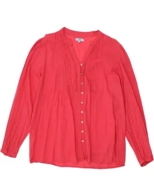 IZOD Womens Shirt Blouse UK 18 XL Red Cotton Eco-Friendly Choice
