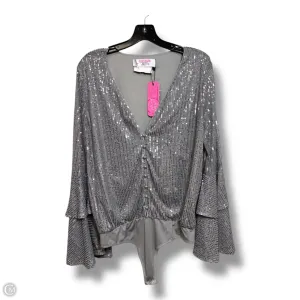 Bodysuit By Clothes Mentor In Silver, Size: L blue bodysuit tiktok bodysuit