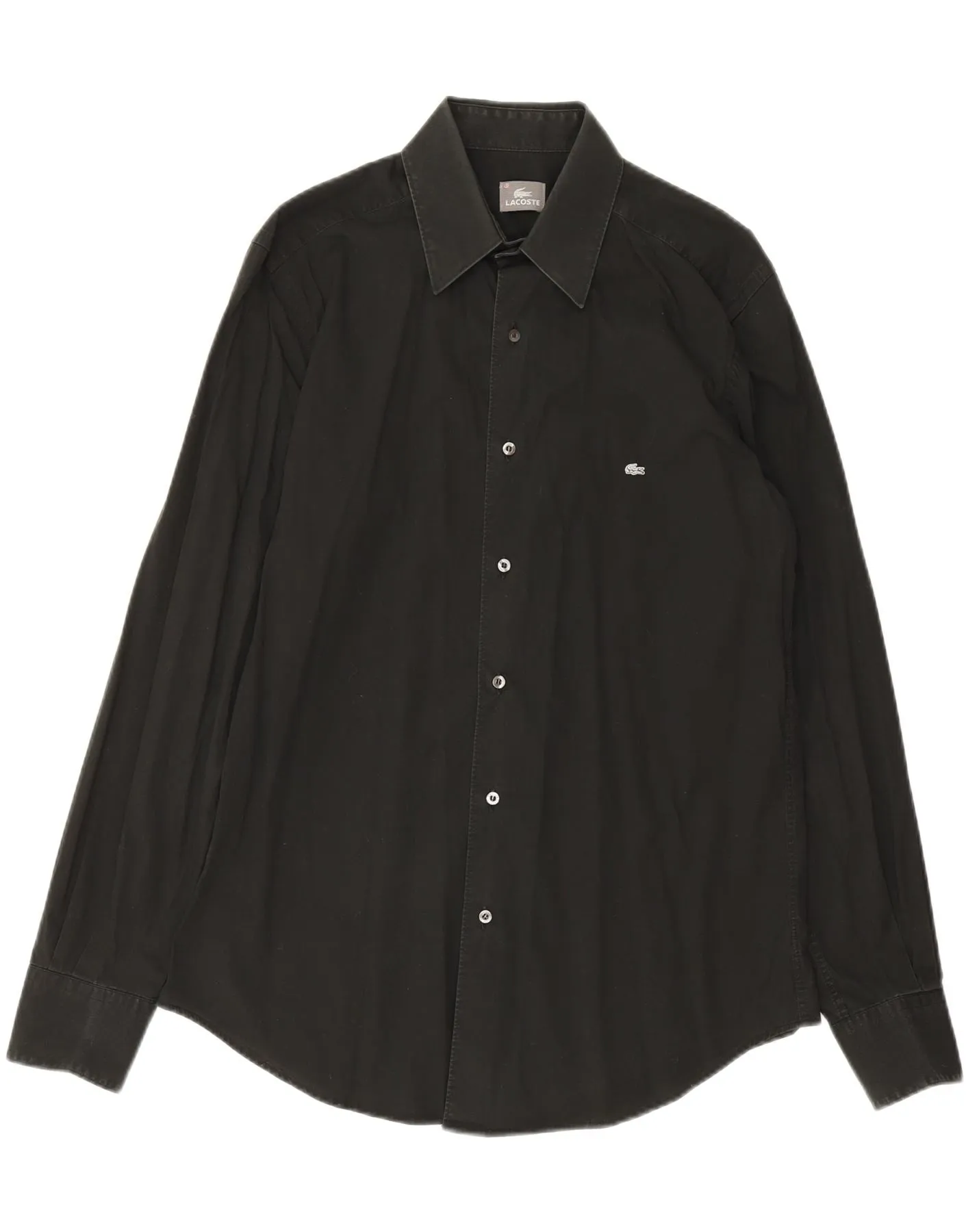 Versatile Outfit Seasonal Wardrobe LACOSTE Mens Shirt Size 41 Medium Black Cotton