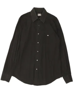 Versatile Outfit Seasonal Wardrobe LACOSTE Mens Shirt Size 41 Medium Black Cotton