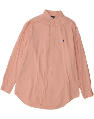 adult clothing RALPH LAUREN Mens Classic Fit Shirt Size 34/35 16 1/2 Large Orange Cotton