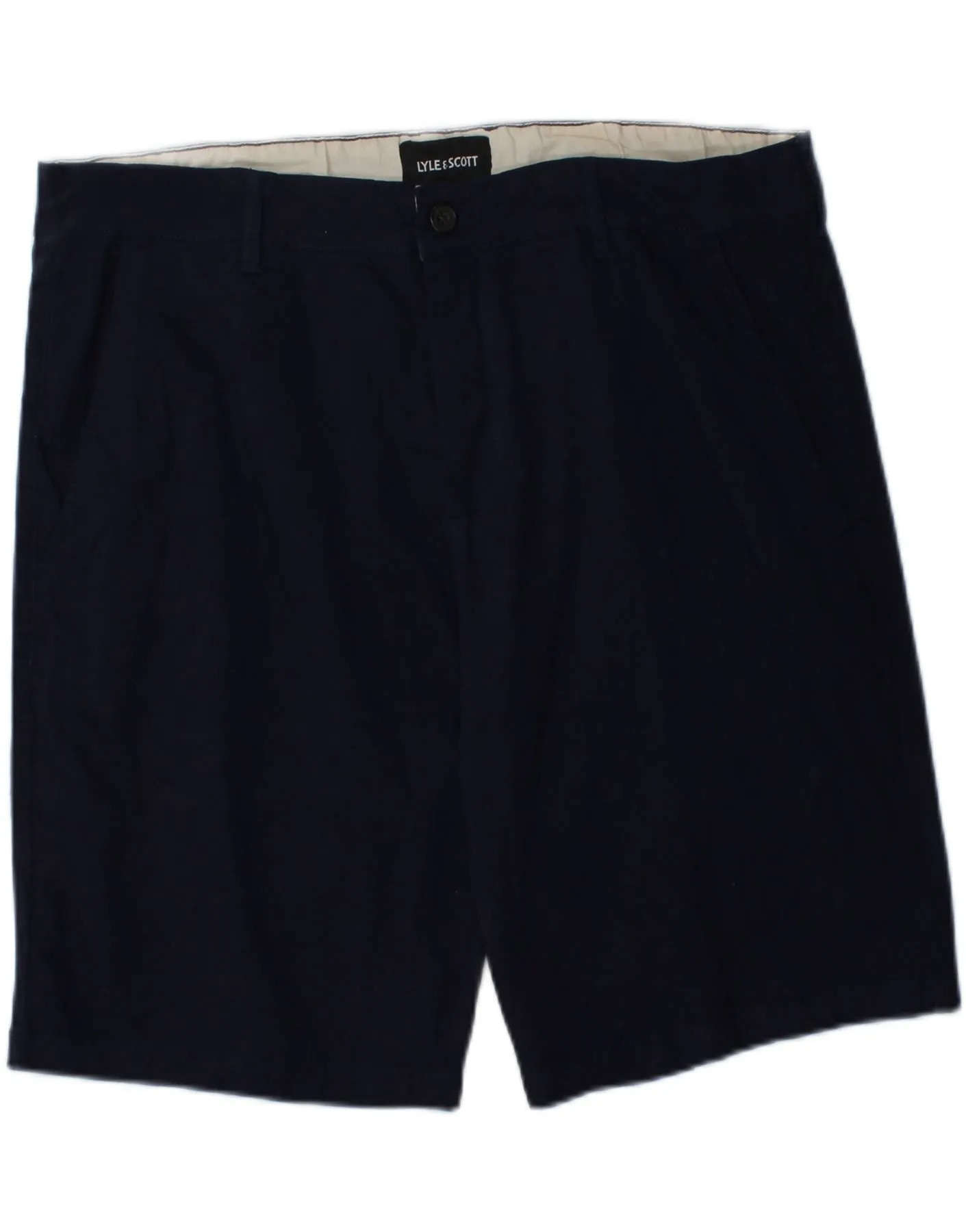 Sport Style Fit LYLE & SCOTT Mens Chino Shorts W40 XL Navy Blue Cotton