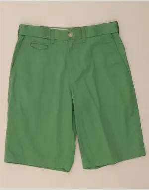 button-down look Organic Cotton MARKS & SPENCER Mens Chino Shorts W30 Medium Green Cotton