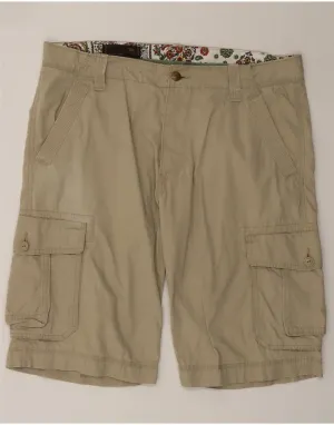 MARLBORO CLASSICS Mens Cargo Shorts W36 Large Beige Cotton Light Weight Breathable Liner