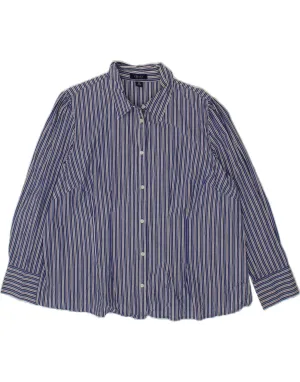 Wardrobe Essential CHAPS Womens Shirt UK 20 2XL Blue Striped Cotton