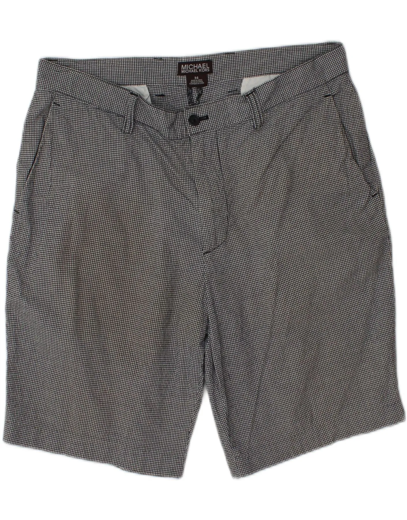 Travel Light MICHAEL KORS Mens Chino Shorts W34 Large  Blue Gingham Cotton