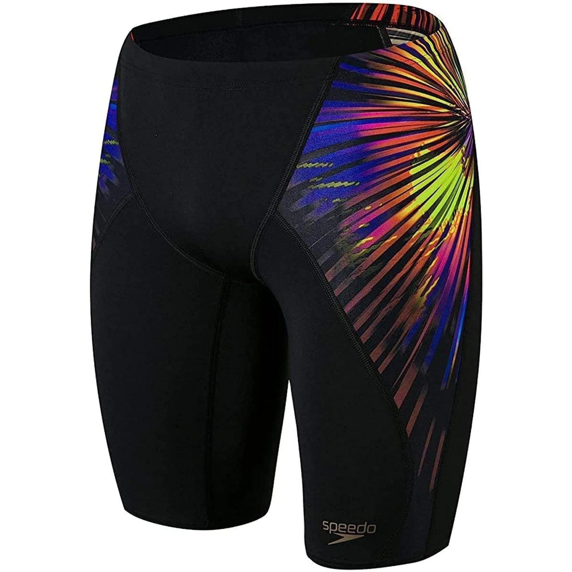 Speedo Placement Digital V-Cut Mens Jammer Swim Shorts - Black Smooth Edge Finish
