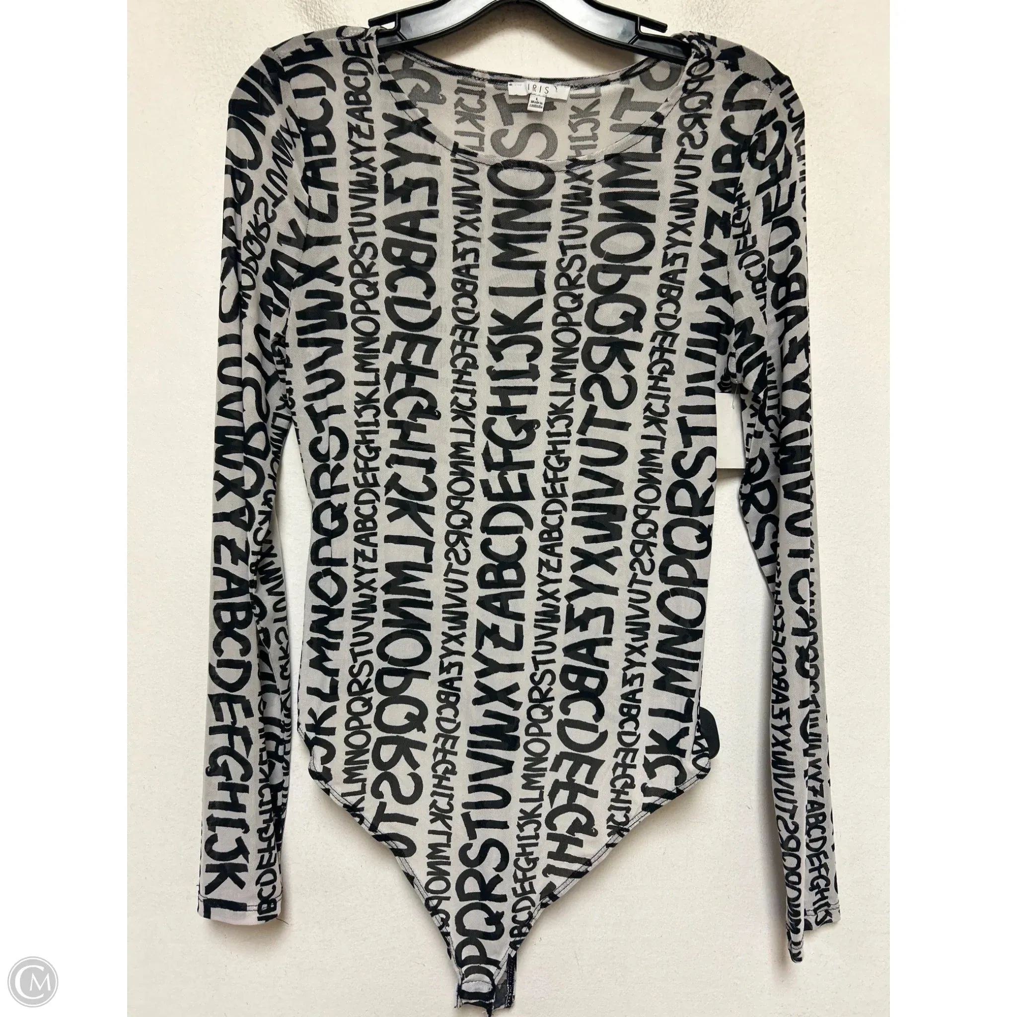 street style bodysuit low back bodysuit Bodysuit By Iris In Black & White, Size: L