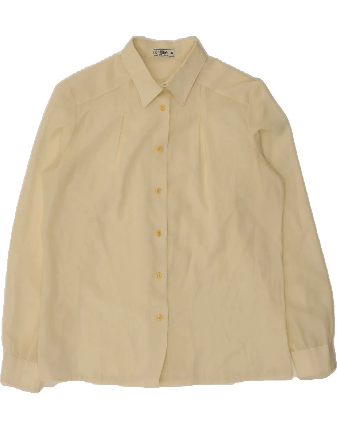VINTAGE Womens Shirt IT 46 Large Yellow Versatile Clothing Soft Material