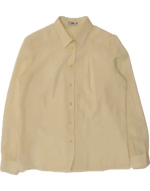 VINTAGE Womens Shirt IT 46 Large Yellow Versatile Clothing Soft Material
