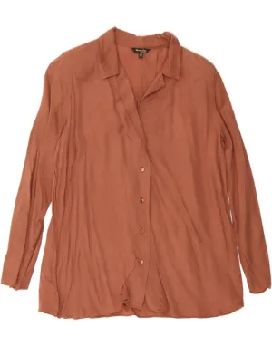 MASSIMO DUTTI Womens Shirt Blouse EU 42 Large Brown Static Dissipating Fiber Morning Comfort