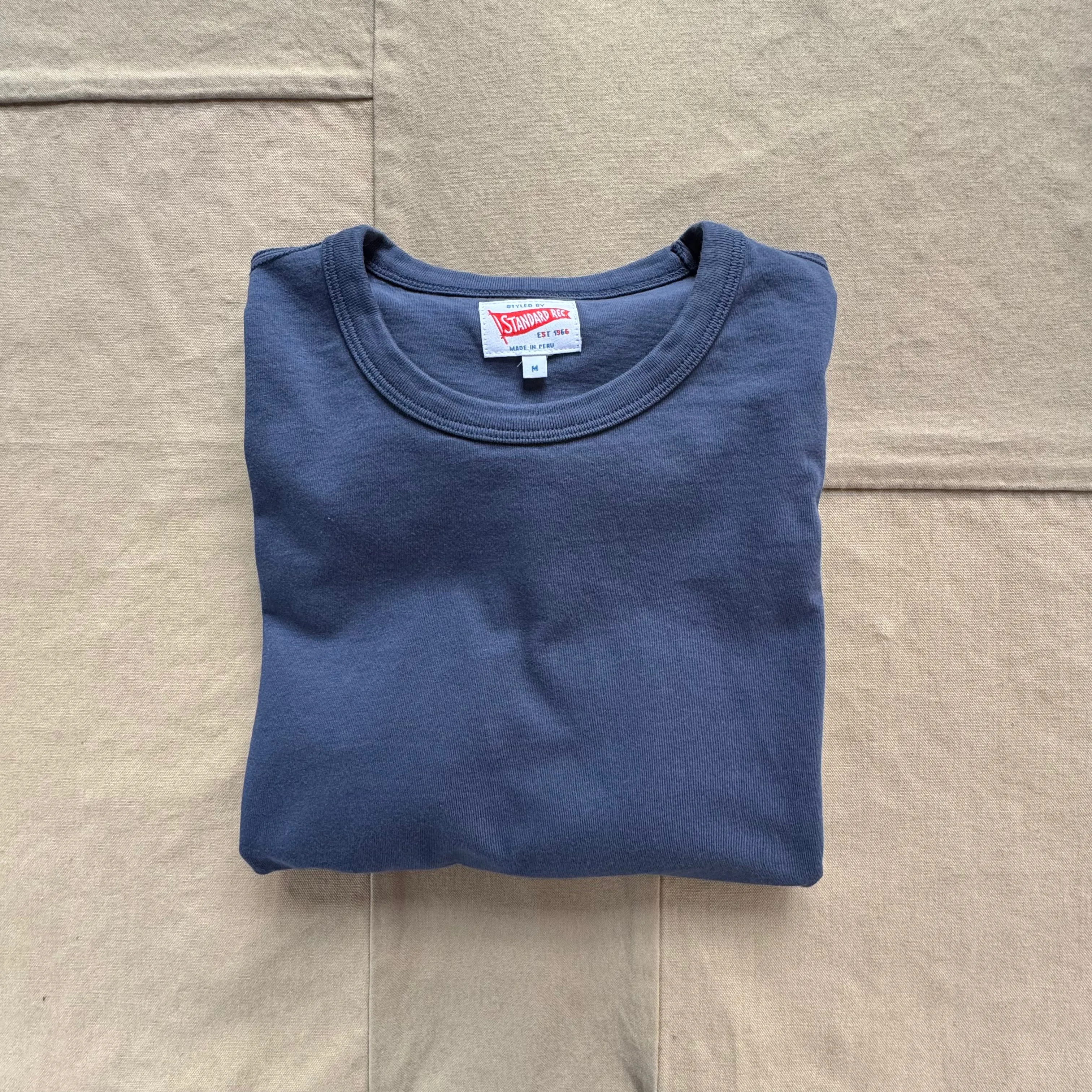 Short Sleeve Banner T-shirt, Navy Moisture Wicking Fabric Non Iron Fabric