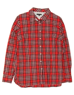TOMMY HILFIGER Womens Shirt US 14 XL Red Check Cotton Classic Color Seasonal Collection