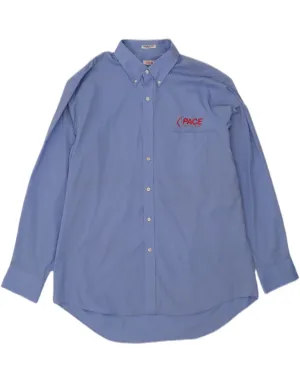 high-low hem Tear Resistant Reinforcement IZOD Mens Regular Fit Shirt Size 17 1/2 XL Blue Cotton