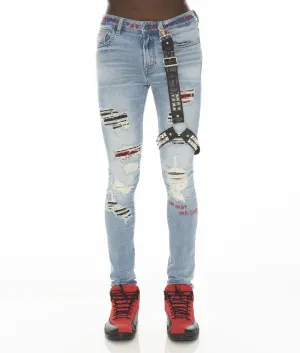 Sustainable Denim Production PUNK SUPER SKINNY 220 STUD MOTLEY CRUE IN CRUE