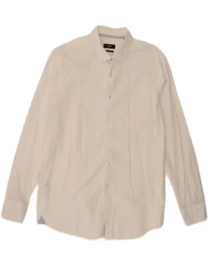 HUGO BOSS Mens Slim Fit Shirt Size 17 43 XL White Cotton Odor Control Technology Mountain Retreat