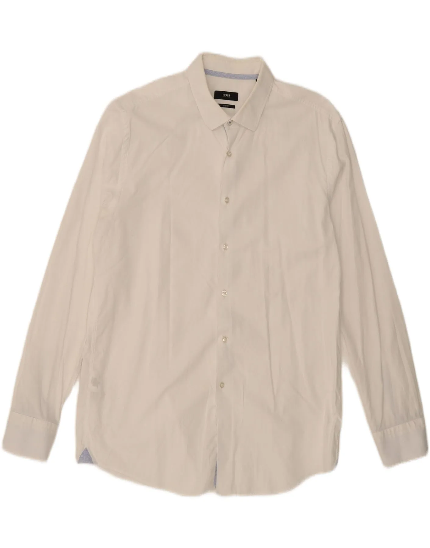 HUGO BOSS Mens Slim Fit Shirt Size 17 43 XL White Cotton Odor Control Technology Mountain Retreat