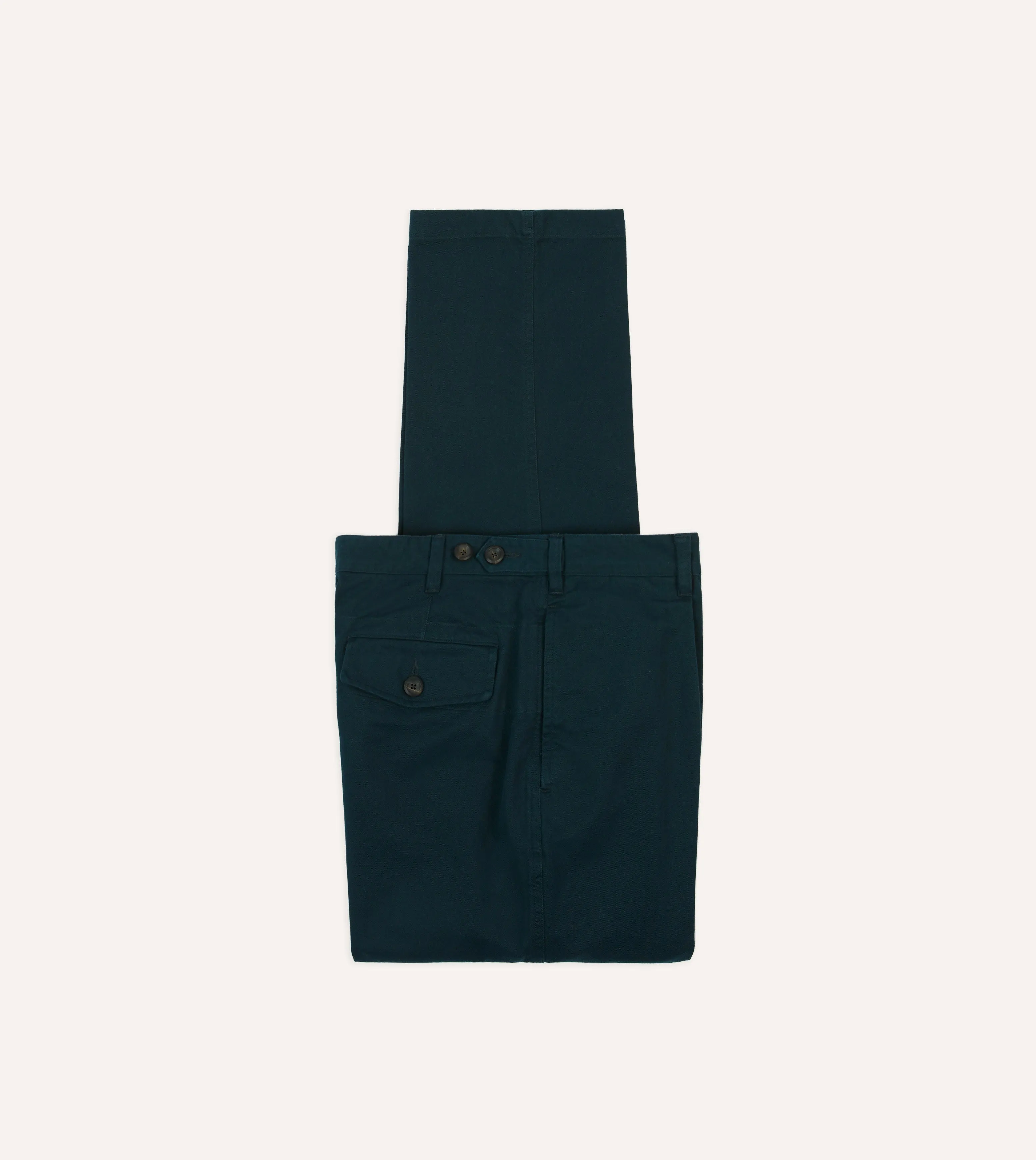 Navy Vintage Wash Cotton Games Trousers timeless office wear Luxury Layering