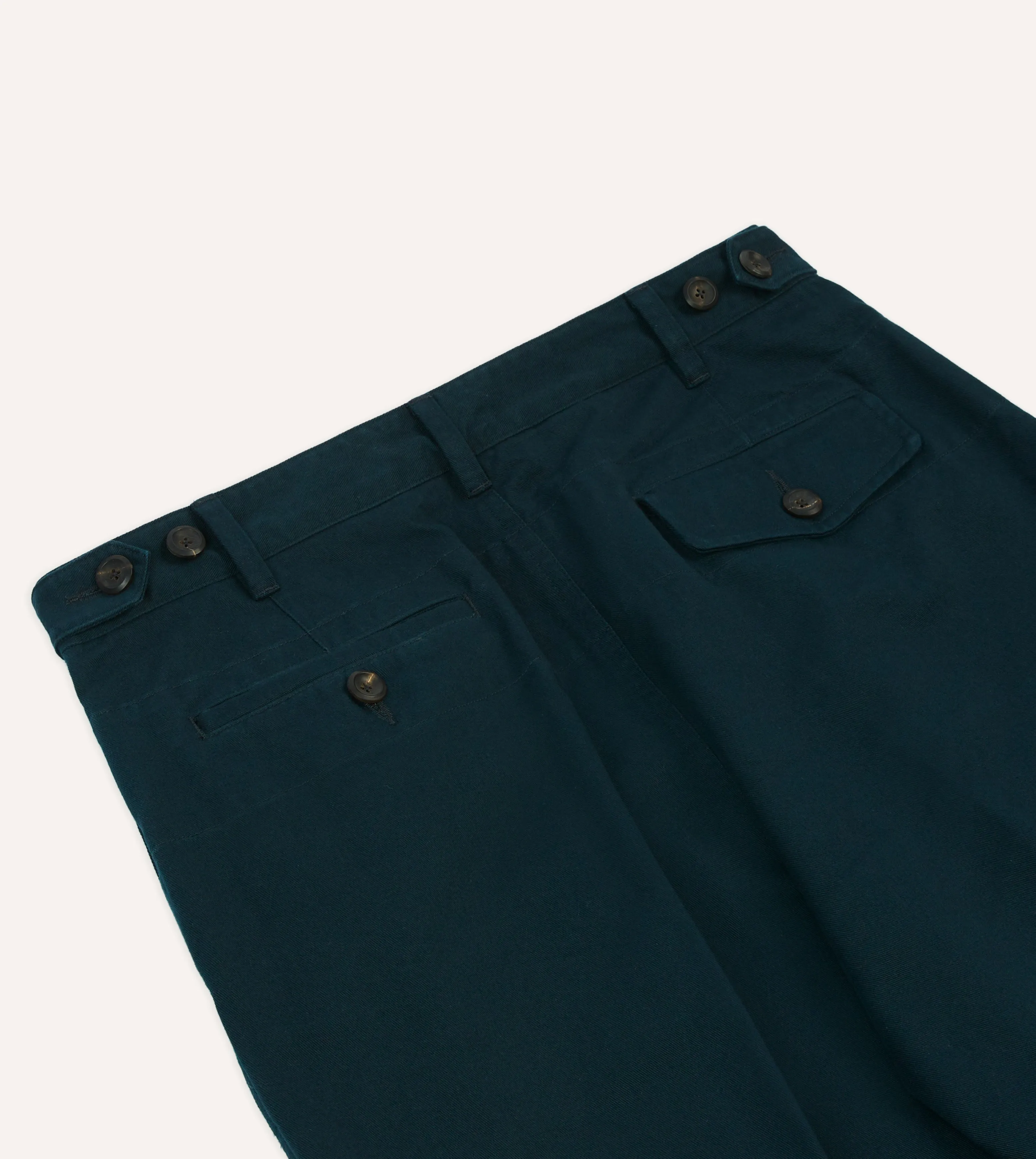 Navy Vintage Wash Cotton Games Trousers Chic Office Design Effortless Fit