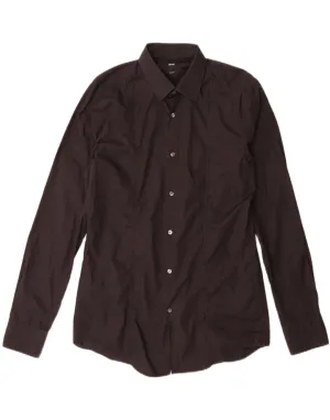 HUGO BOSS Mens Slim Fit Shirt Size 40 15 3/4 Medium Black Cotton bohemian flair