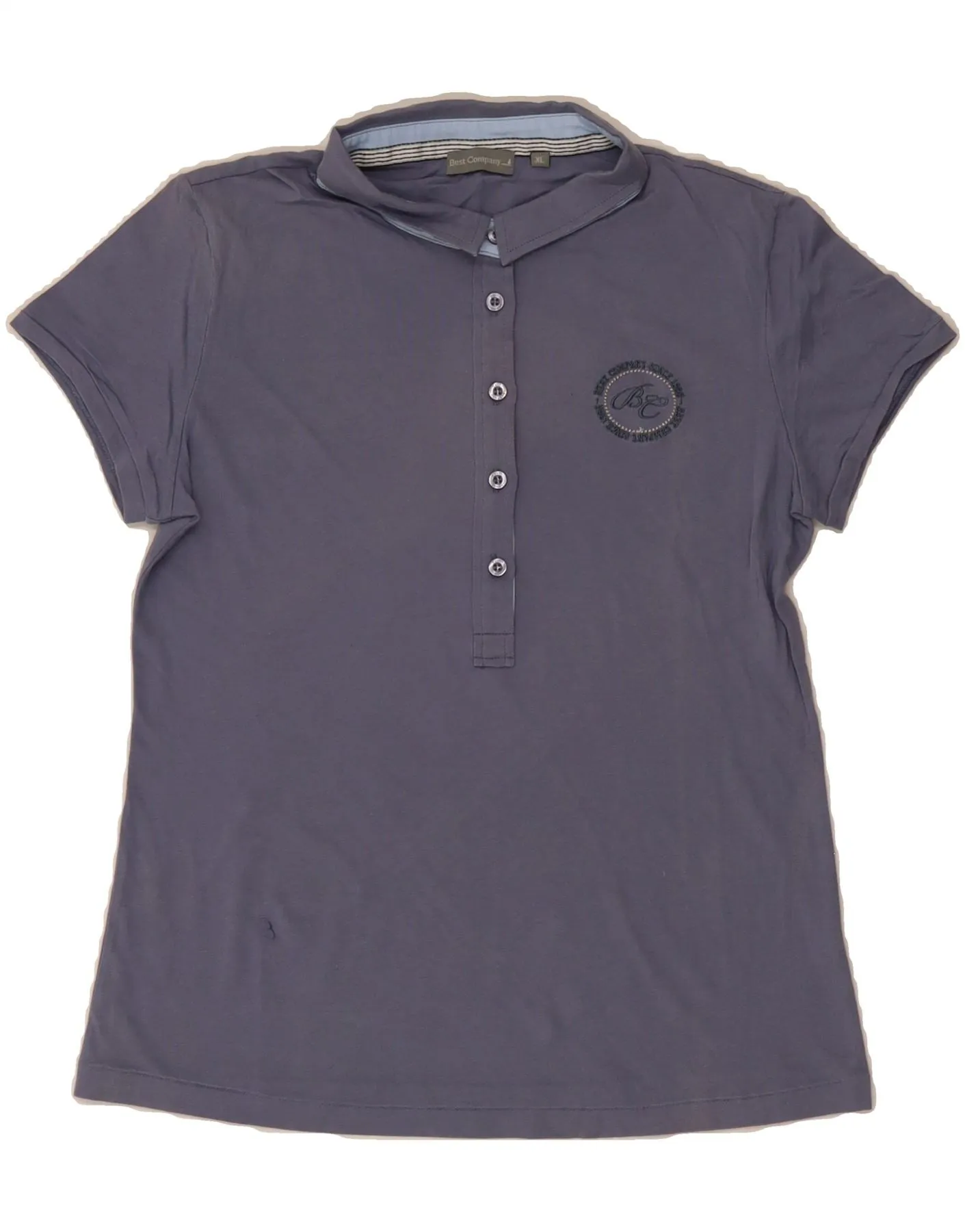 BEST COMPANY Womens Polo Shirt UK 18 XL Blue Cotton Durable Collar Construction