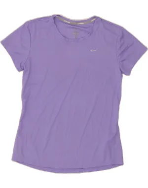 NIKE Womens T-Shirt BEST SELL UK 12 Medium Purple Polyester Water Based Ink Print