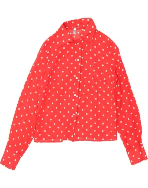VINTAGE Womens Shirt Blouse EU 40 Medium Red Polka Dot High-End Finish