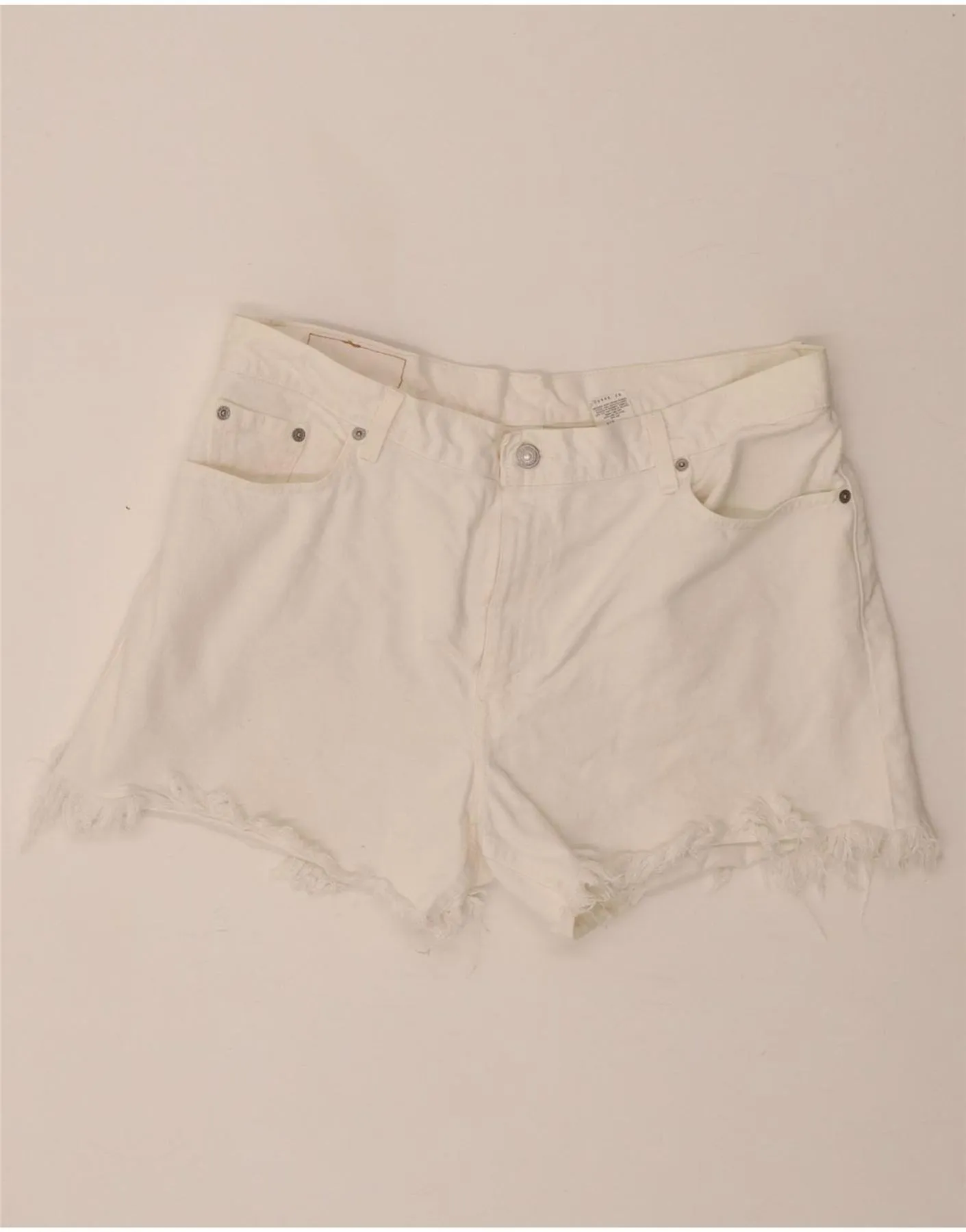 Trendsetting Design LEVI'S Womens 555 Denim Shorts US 16 2XL W36 White Cotton