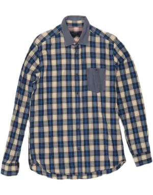 TED BAKER Mens Shirt Size 4 Large Blue Check Versatile Layering Piece