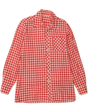 UV Protection VINTAGE Mens Shirt Size 40 Medium Red Gingham