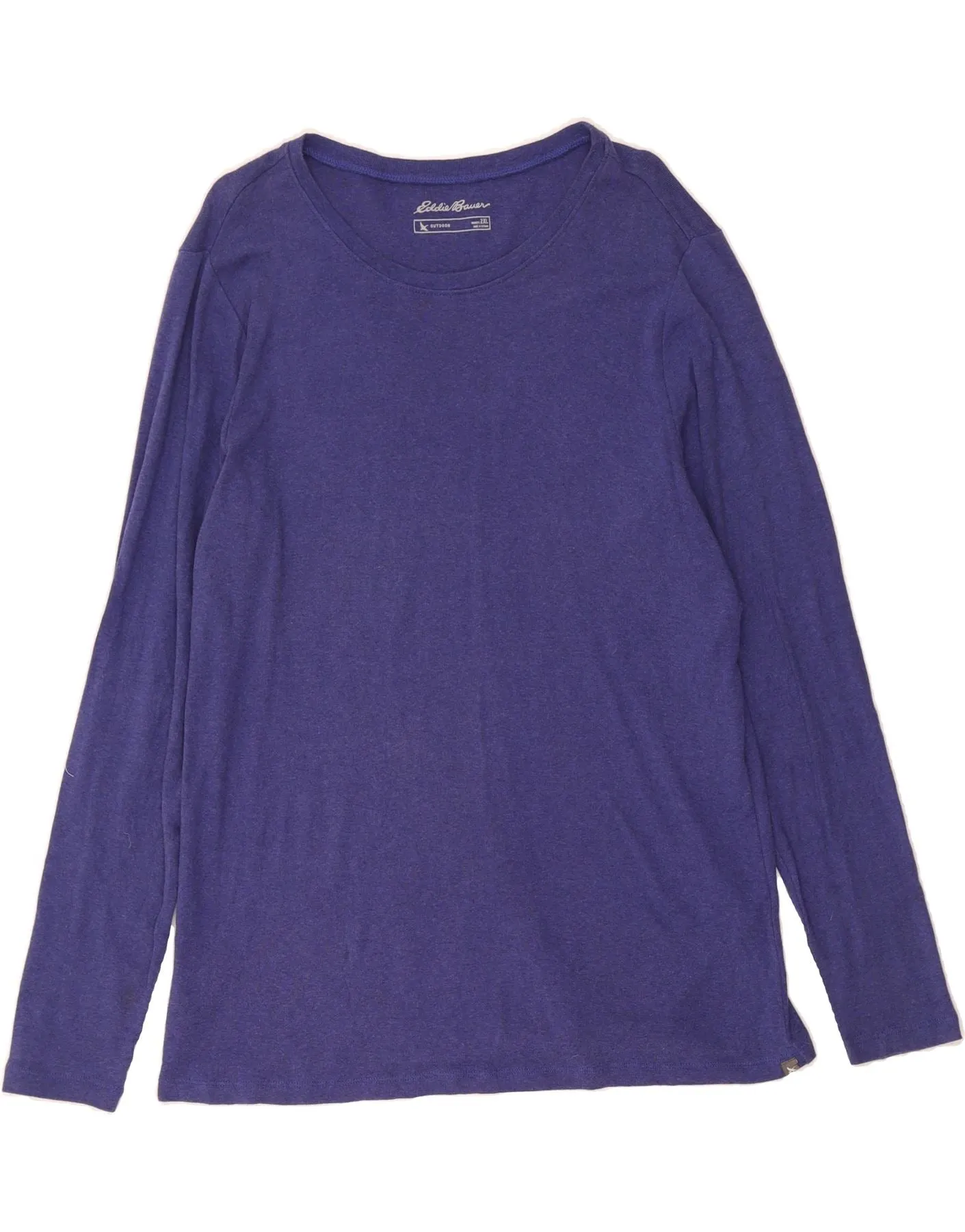 EDDIE BAUER Womens Top Long Sleeve UK 20 2XL Blue Cotton Tagless Comfort