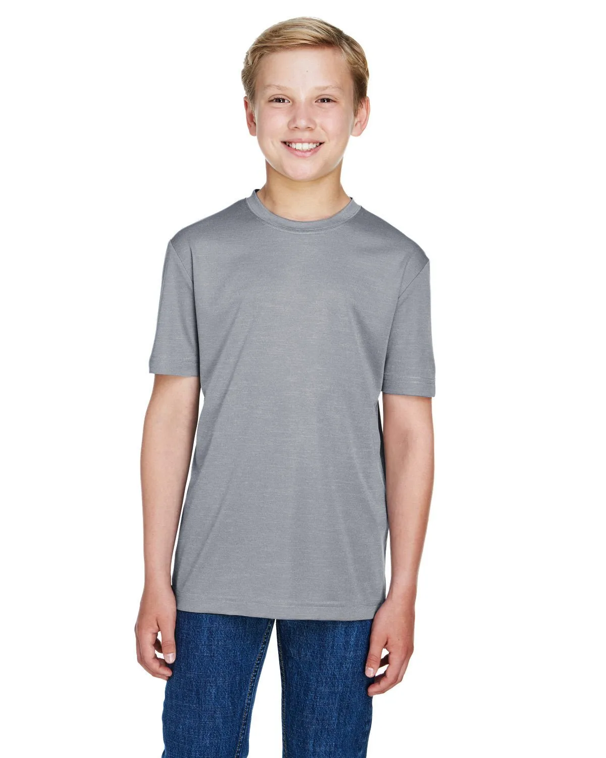 Beaded details Odor Control Finish Team 365 TT11HY Youth Sonic Heather Performance T-Shirt